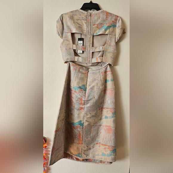 BCBGMAXAZRIA Adna Open-Back Embellished Jacquard Two-Piece Set - Picture 5 of 5